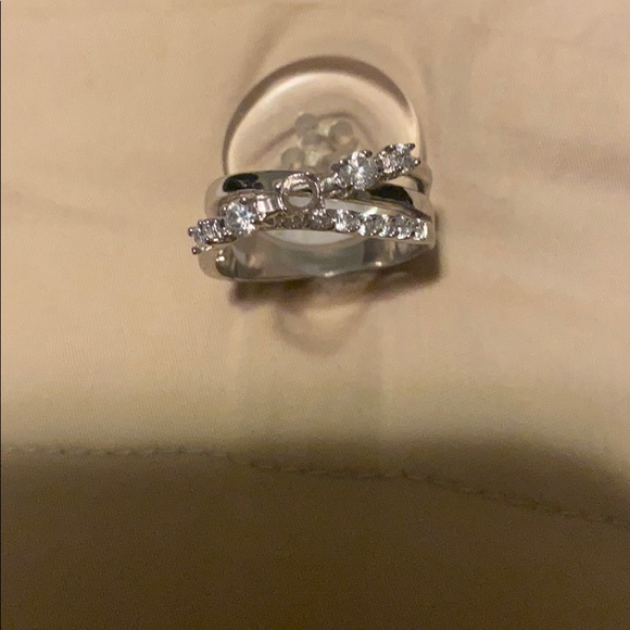 LAB-DIAMOND STERLING SILVER BAND in 14k gold - Picture 2 of 5